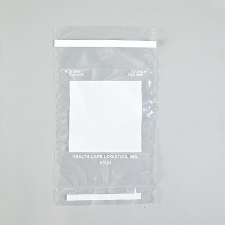 Health Care Logistics Reclosable Tamper Evident Bag 6 X 10 Inch Plastic Clear / White Block Self Seal Closure - Pack of 100 - 7524-PK
