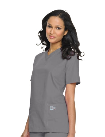 Landau Uniforms Scrub Shirt Large Steel Gray 3 Pockets Short Set-In Sleeve Female - Each - 70221GREYLGE-EA