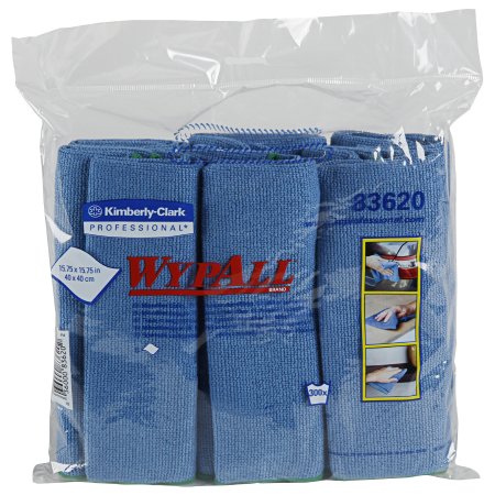 Kimberly Clark Cleaning Cloth WypAll® Blue NonSterile Microfiber 15-3/4 X 15-3/4 Inch Reusable - Case of 24 - 83620-CS