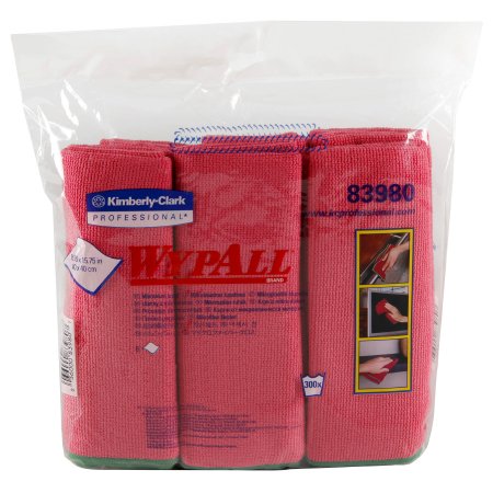 Kimberly Clark Cleaning Cloth WypAll® Red NonSterile Microfiber 15-3/4 X 15-3/4 Inch Reusable - Case of 24 - 83980-CS