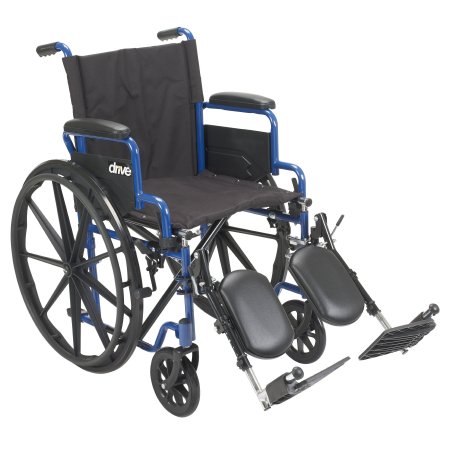 Drive Medical Wheelchair drive™ Blue Streak Desk Length Arm Swing-Away Elevating Legrest Black Upholstery 18 Inch Seat Width Adult 250 lbs. Weight Capacity - Each - BLS18FBD-ELR-EA