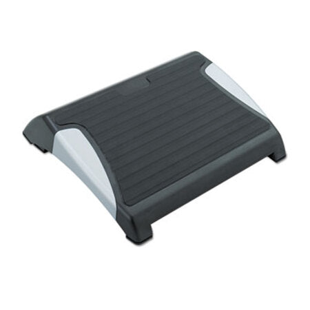 Safco® Restease Adjustable Footrest, 15.5w x 13.75d x 3.25 to 5h, Black/Silver - Each - SAF-2120BL-EA