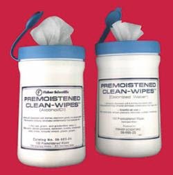 Fisher Scientific Fisherbrand™ Clean-Wipes™ Surface Disinfectant Cleaner Premoistened Manual Pull Wipe 100 Count Canister Alcohol Scent NonSterile - Pack of 100 - 0666524-PK