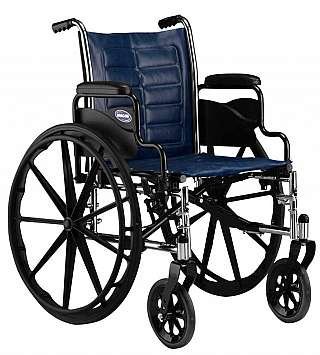Invacare Wheelchair Tracer® EX2 Dual Axle Desk Length Arm Midnight Blue Upholstery 18 Inch Seat Width Adult 250 lbs. Weight Capacity - Each - TREX28RP-EA