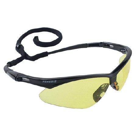 Kimberly Clark Safety Glasses Jackson Safety® Nemesis Anti-fog Coating Amber Tint Polycarbonate Lens Black Frame Over Ear One Size Fits Most - Case of 12 - 22476-CS