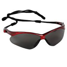 Kimberly Clark Safety Glasses Jackson Safety® Nemesis Anti-fog Coating Smoke Tint Polycarbonate Lens Red Frame Over Ear One Size Fits Most - Case of 12 - 22611-CS