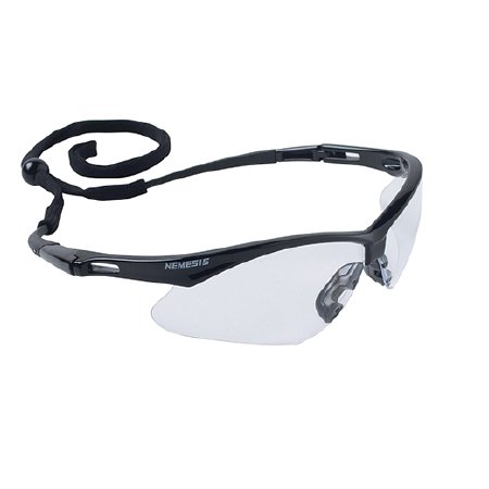 Kimberly Clark Safety Glasses Jackson Safety® Nemesis Anti-fog Coating Clear Tint Polycarbonate Lens Black Frame Over Ear One Size Fits Most - Case of 12 - 25679-CS