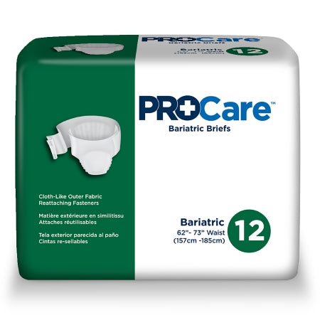 First Quality Unisex Adult Incontinence Brief ProCare™ 2X-Large Disposable Heavy Absorbency - Bag of 12 - CRB-017-BG