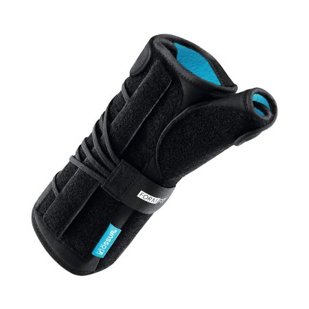 Ossur Wrist Brace with Thumb Spica Ossur® Formfit® Aluminum / Copper / Cotton / Polyamide / Polyester / Polyurethane Left Hand Black One Size Fits Most - Each - B-253603109-EA