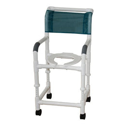 MJM International Shower Chair MJM International Fixed Arms PVC Frame Mesh Backrest with Pushbar 250 lbs. Weight Capacity - Each - 118-3-ADJ-EA
