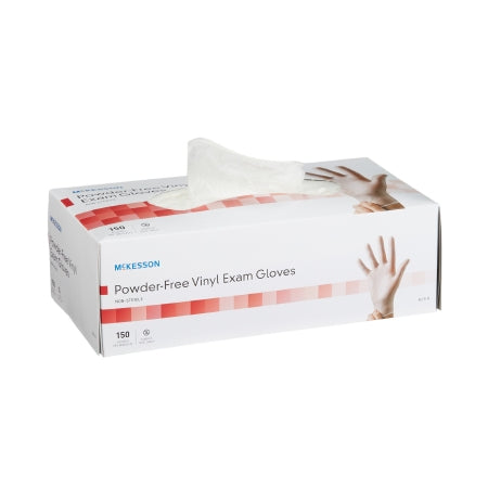 McKesson Exam Glove McKesson X-Small NonSterile Vinyl Standard Cuff Length Smooth Clear Not Rated - Box of 150 - 14-132-BX