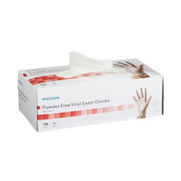 McKesson Exam Glove McKesson X-Small NonSterile Vinyl Standard Cuff Length Smooth Clear Not Rated - Box of 150 - 14-132-BX