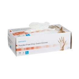 McKesson Exam Glove McKesson Large NonSterile Vinyl Standard Cuff Length Smooth Clear Not Rated - Box of 150 - 14-138-BX