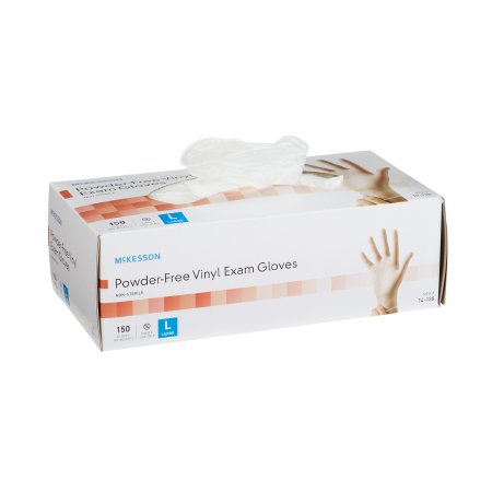 McKesson Exam Glove McKesson Large NonSterile Vinyl Standard Cuff Length Smooth Clear Not Rated - Case of 1500 - 14-138-CS