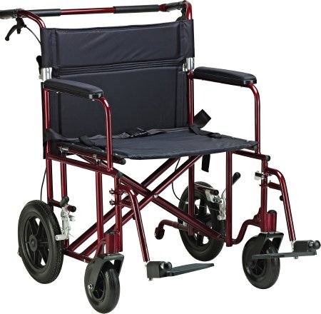 Drive Medical Transport Wheelchair drive™ 450 lbs. Weight Capacity Full Length / Fixed Height / Padded Arm Black Upholstery - Each - ATC22-R-EA