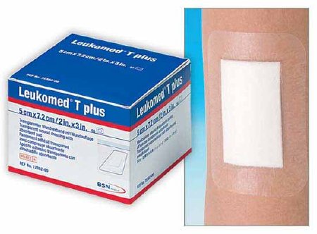 BSN Medical Transparent Film Dressing with Pad Leukomed®T plus 2 X 3 Inch 2 Tab Delivery Rectangle Sterile - Box of 1 - 7238200-BX