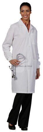 Fashion Seal Uniforms Lab Coat White X-Large Knee Length Reusable - Each - 3420-XL-EA