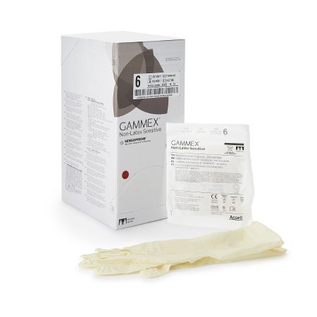Ansell Surgical Glove GAMMEX® Non-Latex Sensitive Size 6 Sterile Polychloroprene Standard Cuff Length Micro-Textured Cream Chemo Tested - Case of 200 - 20277260-CS