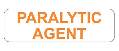 Health Care Logistics Pre-Printed Label Indeed Auxiliary Label White Paper Paralytic Agent Orange Safety and Instructional 3/4 X 2-1/2 Inch - Pack of 10 - 17352-PK