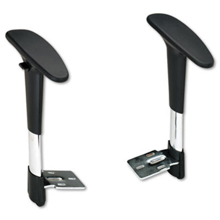 Safco® Optional Height-Adjustable T-Pad Arms for Safco Metro Extended-Height Chairs, Black/Chrome, 2/Set - Pair - SAF-3495BL-PR