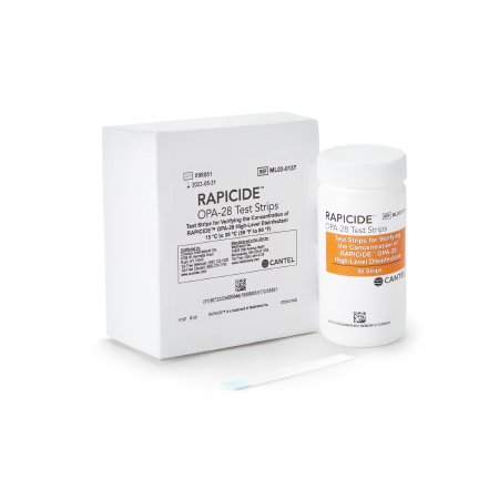 SPS Medical Supply OPA Concentration Indicator Rapicide® OPA/28 Pad 50 Test Strips Bottle Single Use - Case of 2 - ML02-0137-CS