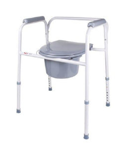 Apex-Carex Healthcare 3-in-1 Commode Chair Classics Padded Fixed Arms Steel Frame Back Bar 21-3/4 Inch Seat Width 300 lbs. Weight Capacity - Case of 4 - FGB34277 0000-CS