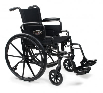 Graham-Field Lightweight Wheelchair Traveler® L4 High Strength Dual Axle Desk Length Arm Swing-Away Footrest Black Upholstery 16 Inch Seat Width Adult 250 lbs. Weight Capacity - Each - 3F020220-EA