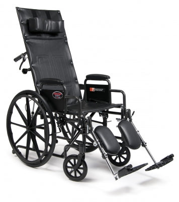 Graham-Field Reclining Wheelchair Advantage® Desk Length Arm Elevating Legrest Black Upholstery 16 Inch Seat Width Adult 300 lbs. Weight Capacity - Each - 3K010230-EA