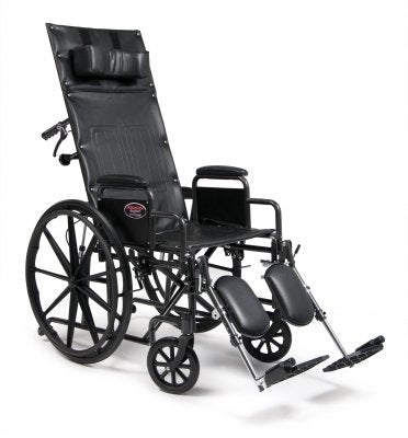 Graham-Field Reclining Wheelchair Advantage® Desk Length Arm Elevating Legrest Black Upholstery 18 Inch Seat Width Adult 300 lbs. Weight Capacity - Each - 3K010130-EA