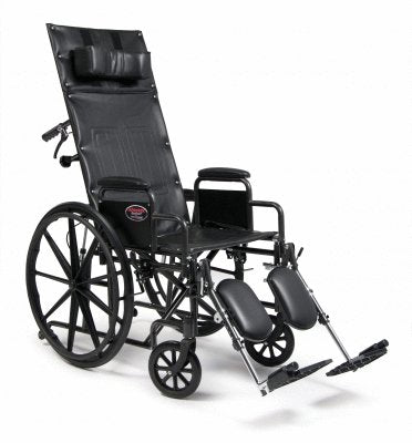 Graham-Field Reclining Wheelchair Advantage® Desk Length Arm Elevating Legrest Black Upholstery 20 Inch Seat Width Adult 300 lbs. Weight Capacity - Each - 3K010330-EA
