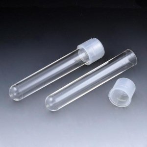 Globe Scientific Test Tube Round Bottom Plain 12 X 75 mm 5 mL Without Color Coding Dual Position Snap Cap Polystyrene Tube - Case of 20 - 110428-CS