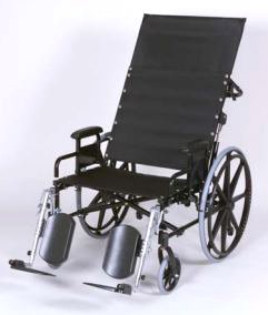 Graham-Field Bariatric Reclining Wheelchair Regency XL 2000 Heavy Duty Dual Axle Full Length Arm Swing-Away Elevating Legrest Black Upholstery 24 Inch Seat Width Adult 700 lbs. Weight Capacity - Each - 67242050R-EA