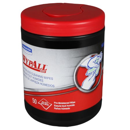 Kimberly Clark WypAll* Waterless Surface Disinfectant Cleaner Premoistened Manual Pull Wipe 50 Count Canister Citrus Scent NonSterile - Case of 8 - 58310-CS