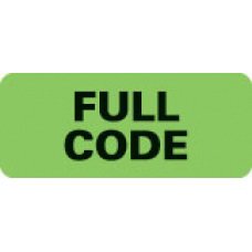 First Healthcare Products Pre-Printed Label Advisory Label Green Paper Full Code Black 2-1/4 X 15/16 Inch - Roll of 500 - 50715-RL