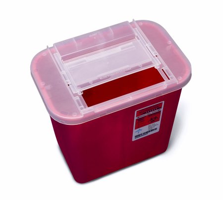 Medline Sharps Container Medline Red Base Horizontal Entry 2 Gallon - Case of 20 - MDS705202-CS