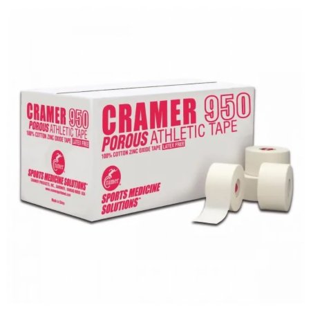 Patterson Medical Supply Athletic Tape Cramer® 950 White 1/2 Inch X 10 Yard Cotton / Zinc Oxide NonSterile - Case of 24 - 282050-CS