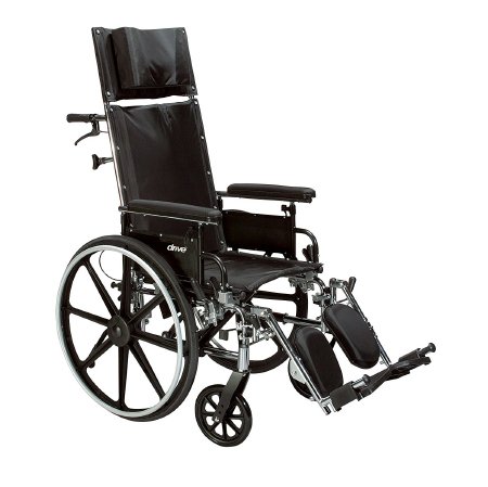 Drive Medical Lightweight Reclining Wheelchair drive™ Viper Plus GT Dual Axle Full Length Arm Black Upholstery 18 Inch Seat Width Adult 300 lbs. Weight Capacity - Each - PLA418RBDFA-EA