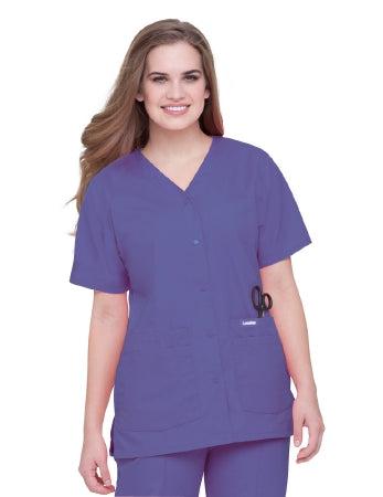 Landau Uniforms Scrub Shirt Medium Ceil Blue 4 Pockets Short Set-In Sleeve Female - Each - 8232BCPMED-EA