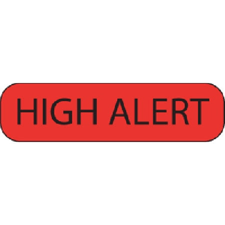 Precision Dynamics Pre-Printed Label MedVision® Warning Label Red Paper High Alert Black Alert Label 3/8 X 1-7/16 Inch - Roll of 1 - MV02FR6981-RL