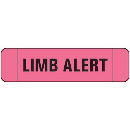 Precision Dynamics Pre-Printed Label Ident-Alert™ Advisory Label Pink Paper Limb Alert Black Alert Label 3/8 X 1-1/2 Inch - Roll of 1 - N-3505-RL