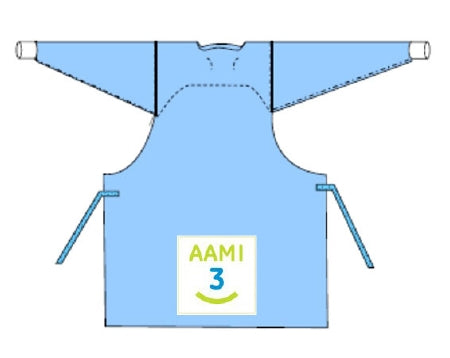 Welmed Endoscopy Procedure Gown X-Large Blue NonSterile AAMI Level 3 Disposable - Case of 100 - 9100-220XL-CS