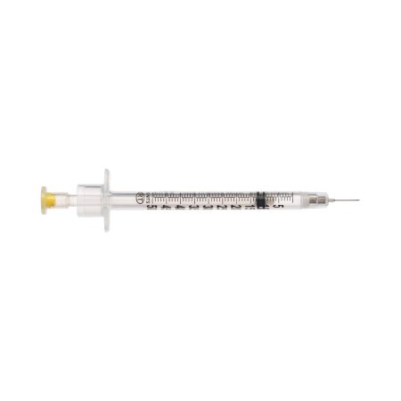 Retractable Technologies Safety Insulin Syringe with Needle VanishPoint® 1 mL 5/16 Inch 30 Gauge Retractable Safety Needle Regular Wall - Box of 100 - 10271-BX