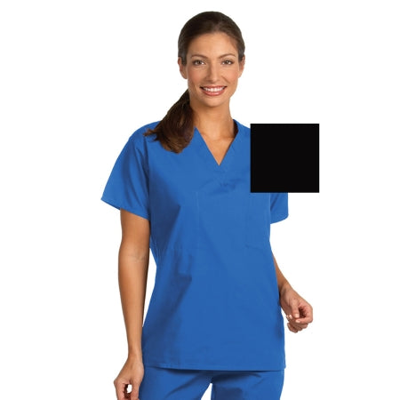Fashion Seal Uniforms Scrub Shirt Small Black 1 Pocket Short Set-In Sleeve Unisex - Each - 6601-S-EA