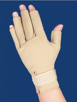 Patterson Medical Supply Arthritis Glove Thermoskin® Open Finger Large Over-the-Wrist Length Hand Specific Pair Fabric / Trioxon - Pair - 081599927-PR