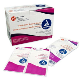 Dynarex Surgical Glove Dynarex Size 7.5 Sterile Latex Standard Cuff Length Fully Textured Ivory Not Chemo Approved - Case of 200 - 2375-CS