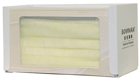 Bowman Manufacturing PPE Dispenser BOWMAN® Wall Mount 1-Box Capacity White 4.13 X 4.25 X 7.56 Inch Cold Rolled Steel - Each - FB-037-EA