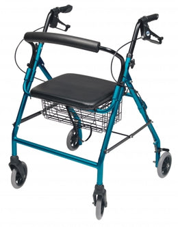 Graham-Field 4 Wheel Rollator Lumex® Walkabout Royal Blue Adjustable Height / Wide / Folding Aluminum Frame - Each - RJ4318B-EA