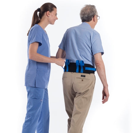 New York Orthopedic Gait Belt 28 to 55 Inch Length Black / Royal Blue Nylon - Each - 9507-EA
