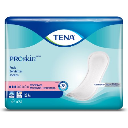 Essity HMS North America Inc Bladder Control Pad TENA ProSkin™ Moderate 11 Inch Length Moderate Absorbency Dry-Fast Core™ One Size Fits Most - Case of 216 - 41309-CS