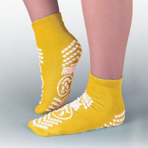 Principle Business Enterprises Slipper Socks Pillow Paws® Risk Alert® Terries™ 2X-Large Yellow Ankle High - Case of 48 - 3902-001-CS